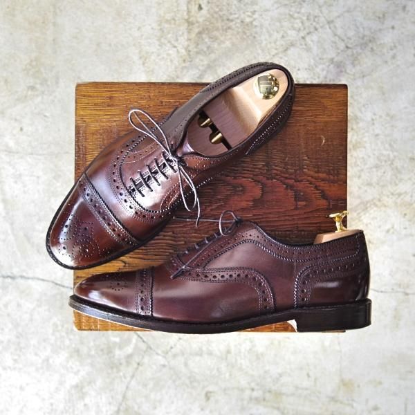 美品★(米)アレンエドモンズ 7E【定価¥75,900★Strand/ストランド】セミブローグ/カーフ/濃茶/ALLEN EDMONDS