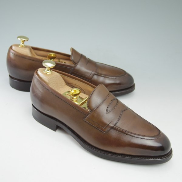 未使用 エドワードグリーン EDWARD GREEN ローファー コインローファー PICCADILLY ピカデリー カーフレザー 革靴 メンズ 6.5E(25.5cm相当) ブラウン