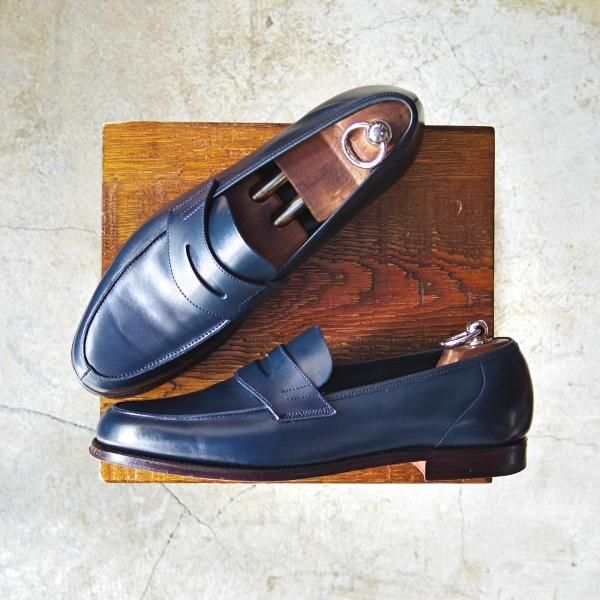 極美品 クロケット ジョーンズ 8e ポールスミス コレクション別注 Paul Smith ネイビー コインローファー Crockett Jones C541 高級中古革靴の買取販売店 Studio Cbr の通販サイト