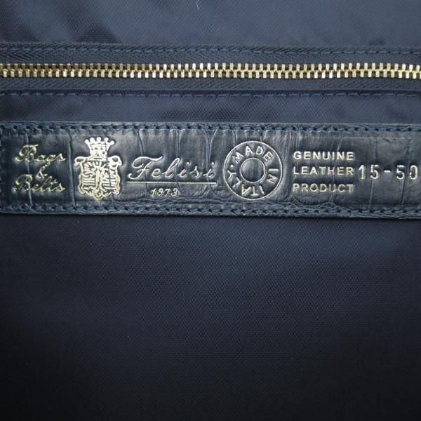 美品☆フェリージ/Felisi【トートバッグ/15-50】レザー/クロコ型押し