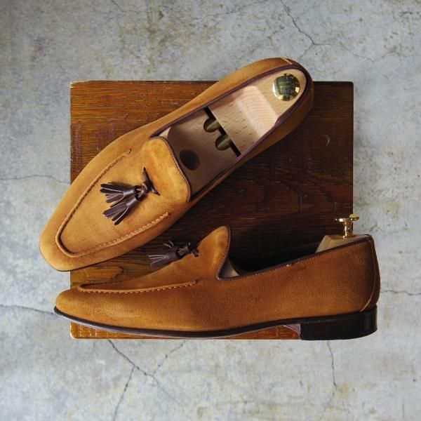 極上 伊 Almas アルマス Size 41 トレーディングポスト別注 Trading Post タッセルローファー スエード 茶 メンズ E141 高級中古革靴の買取販売店 Studio Cbr の通販サイト