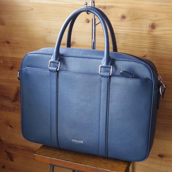 タイムセール【美品】COACH ファスナー バック ネイビー 紺 通勤 通学