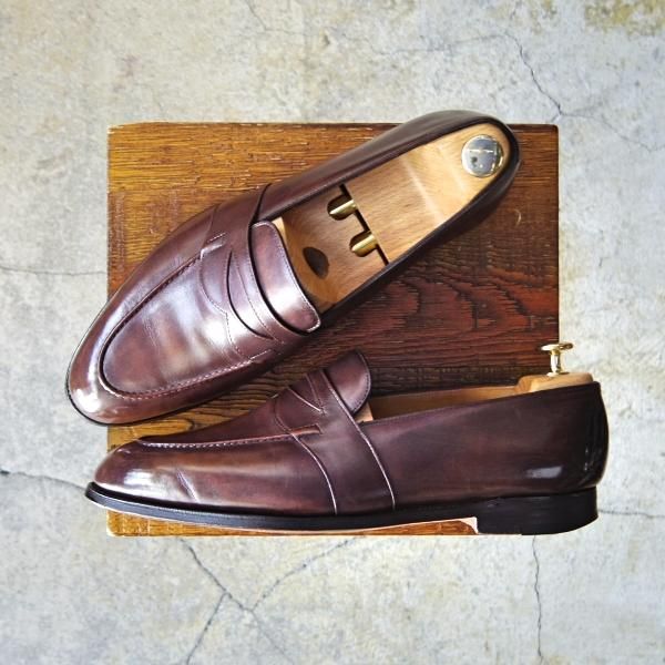 美品 ジョンロブ JOHN LOBB ローファー FENCOTE フェンコート カーフレザー 革靴 メンズ イングランド製 8(26.5cm相当) ブラウン