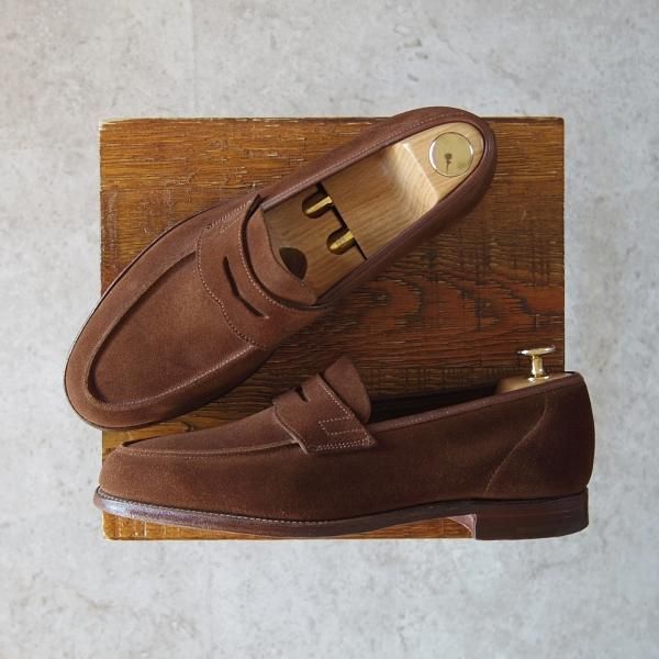 Crockett&Jones ブラウン スエード リボンローファー Crockett&Jones