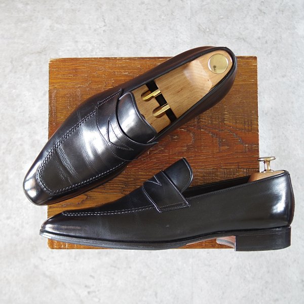 Ferrante/フェランテ SIZE 8.5【コインローファー/黒】 - 高級中古革靴 