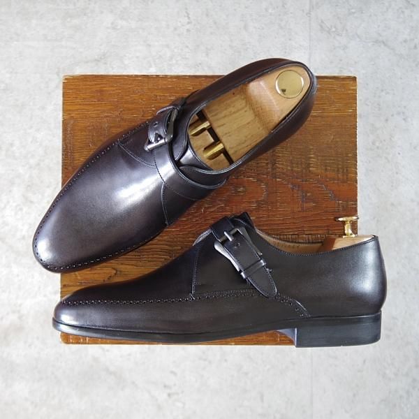 ベルルッティ SIZE 7.5【黒系パティーヌ☆モンクストラップ 