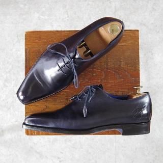 【美品】シルヴァノラッタンジ　ホールカット　ブラックカーフ　6 美品】シルヴァノラッタンジ ホールカット ブラックカーフ 6