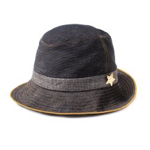 e-zooʥˡDEEP INDIGO linen hat