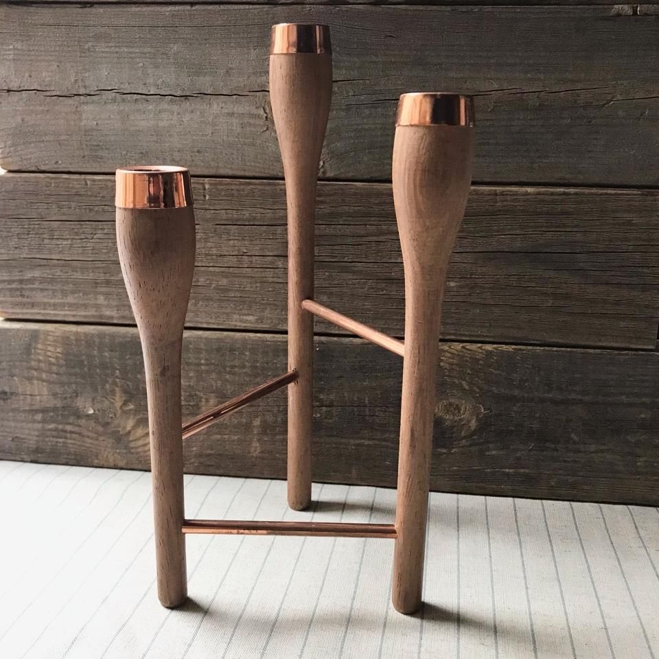 wooden candle stand