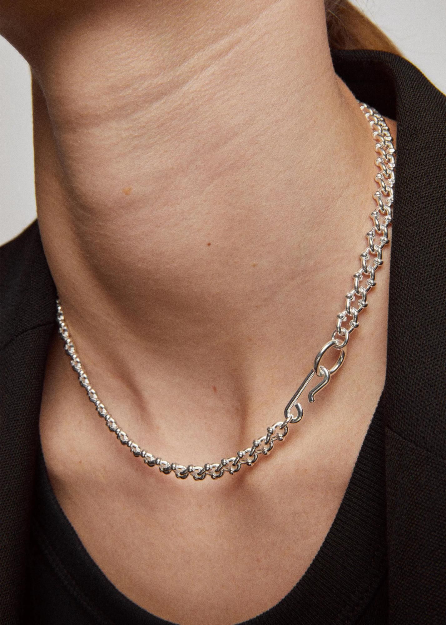 All Blues Standard Necklace Thin Polished Silver Short