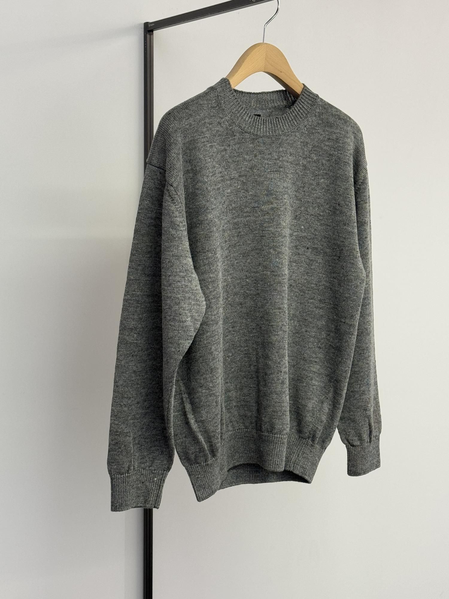 BATONER WASHED HIGH COUNT LINEN CREW NECK（GREY） - Bechics