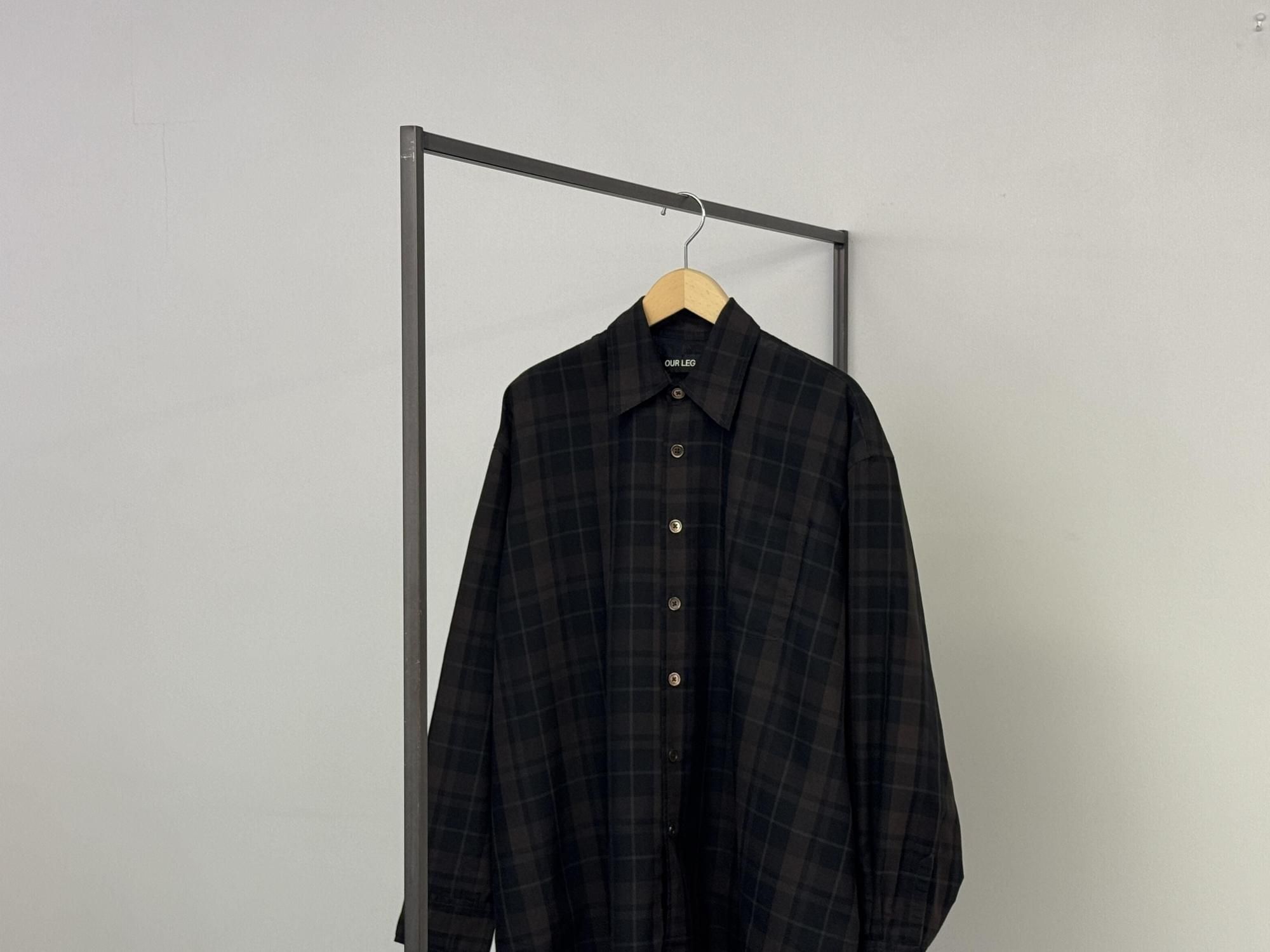 トップス OUR LEGACY BORROWED SHIRT Shadow Check Our Legacy Borrowed Shirt - Black Sheer Shadow Check – Kith