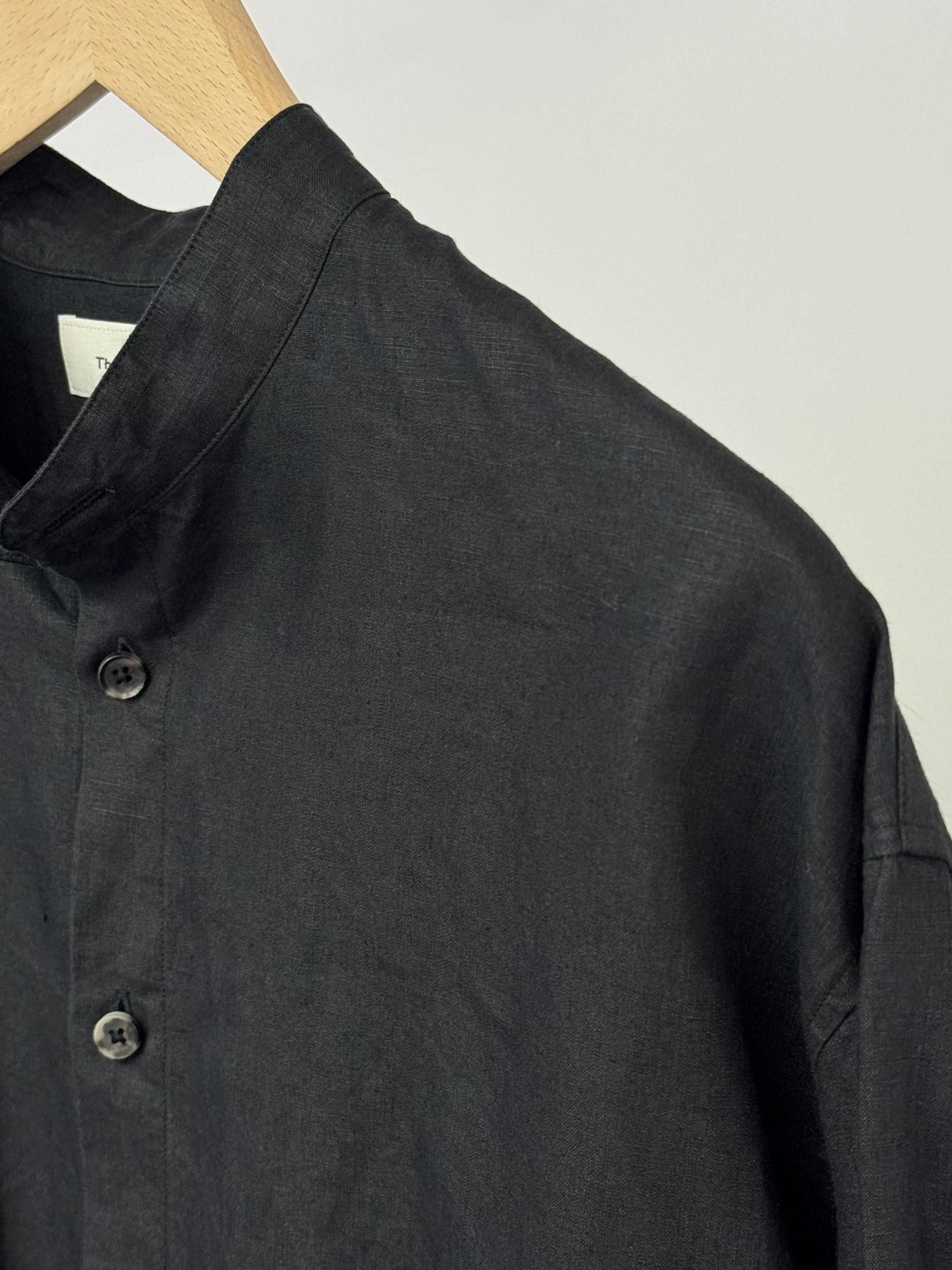 The CLASIK LINEN COLLAR LESS SHIRT（BLACK） - Bechics