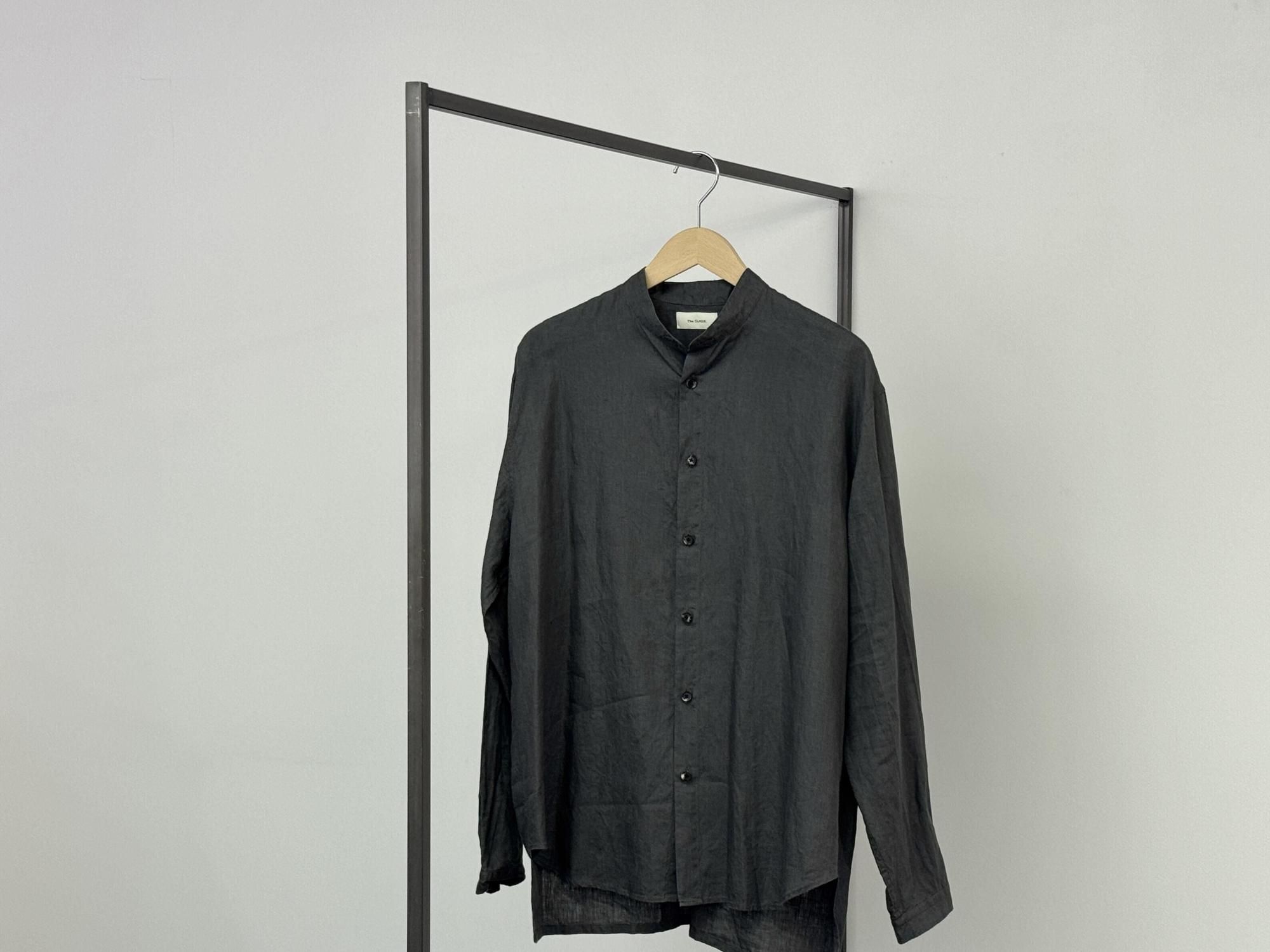 The CLASIK LINEN COLLAR LESS SHIRTGRAY