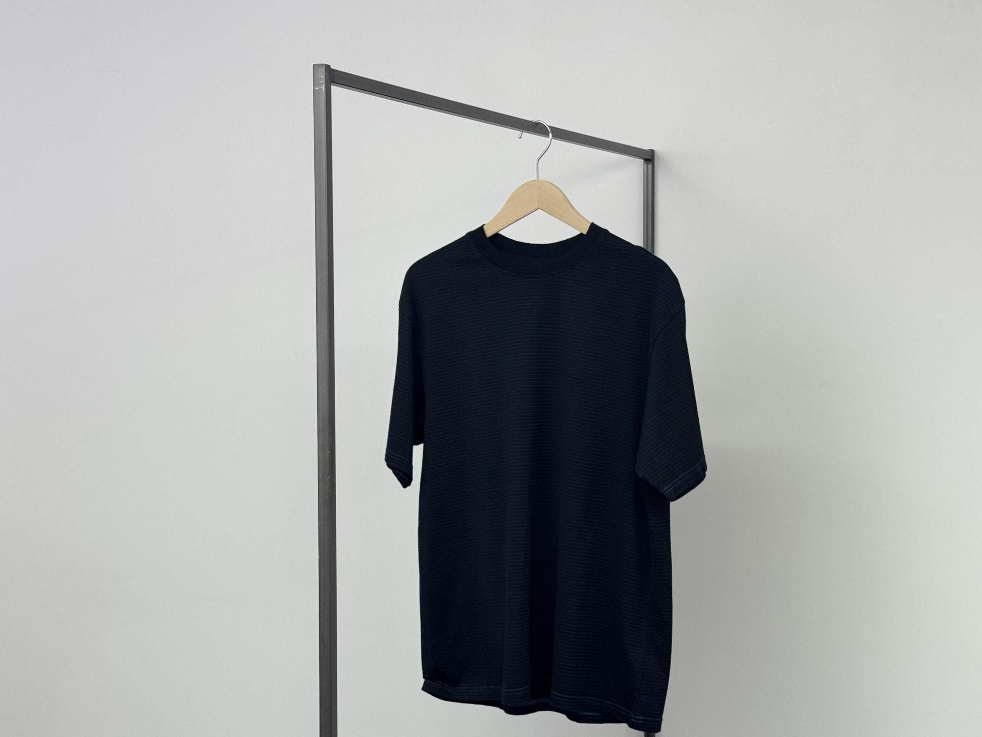 YONETOMI NEW BASIC GARMENT DYED BORDER T-SHIRT