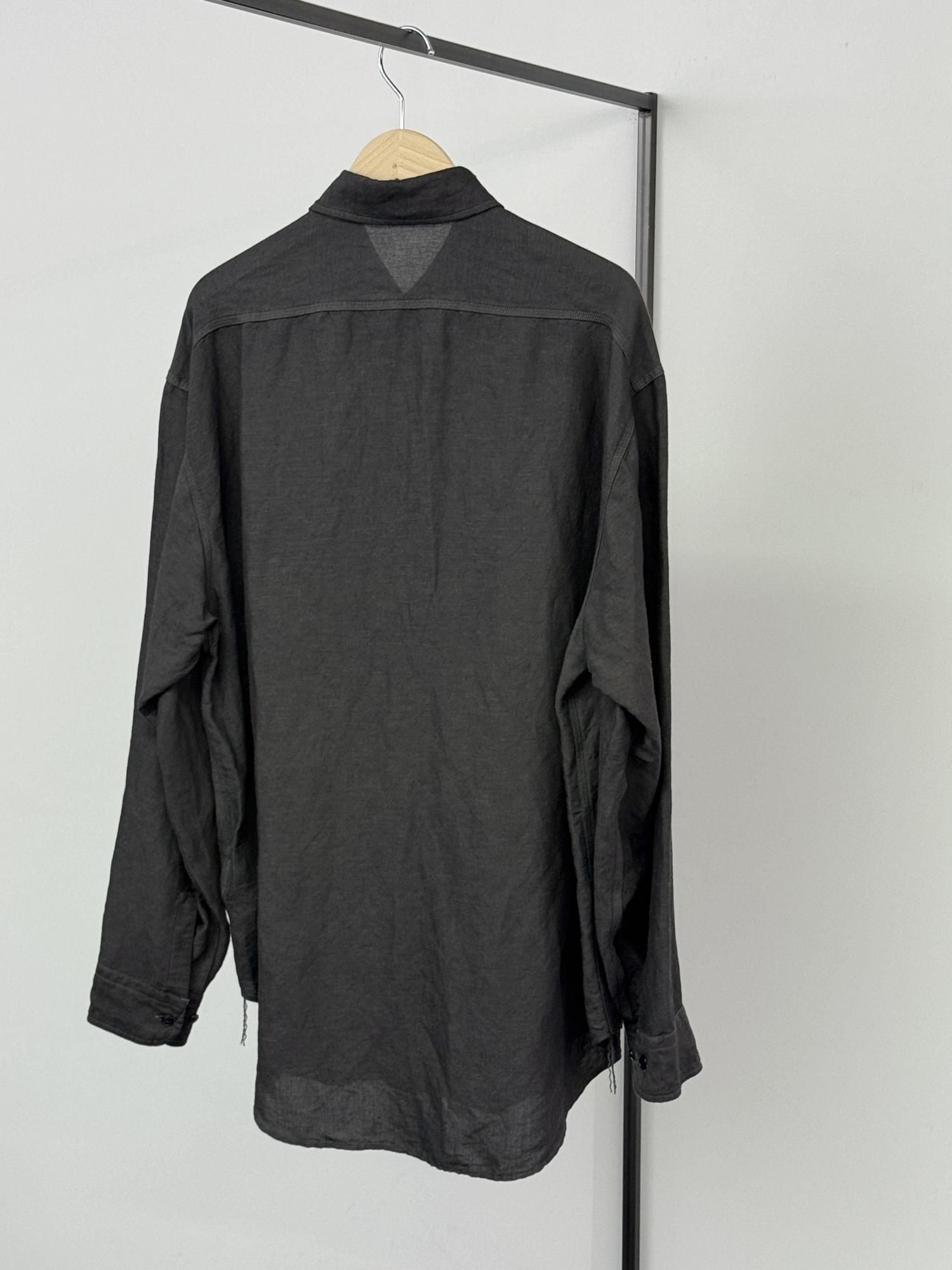 トップス yleve linen viscose over dye sh YLEVE(イレ-ヴ)/ LINEN VISCOSE OVER DYE SH -WHT&GREY
