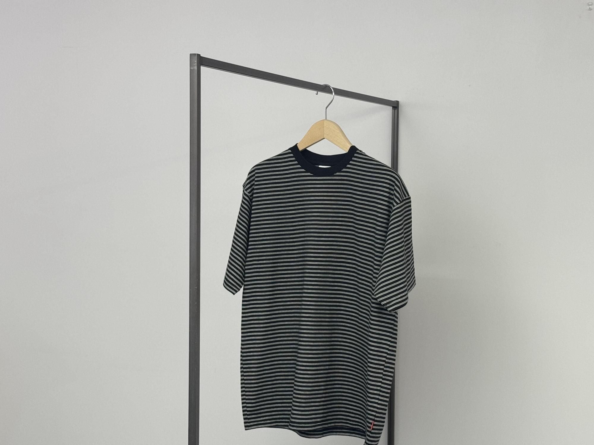 Healthknit CLASSIC BORDER JERSEY CREWNECK（BLACK × NATURAL）