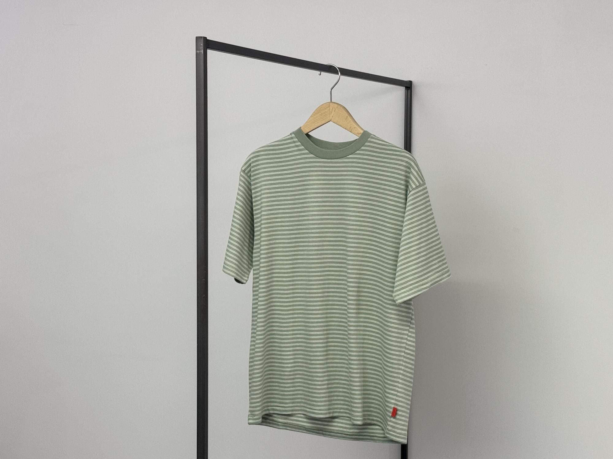Healthknit CLASSIC BORDER JERSEY CREWNECK（F.GREEN × NATURAL）