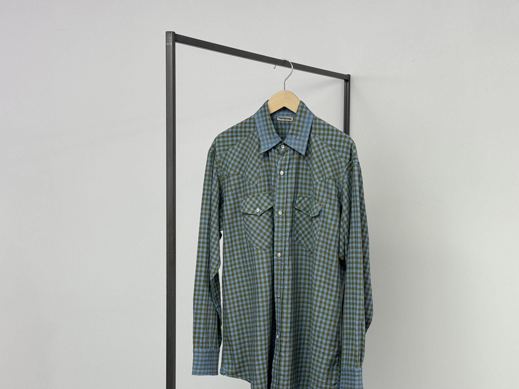 MAATEE&SONS GUPTA WESTERNBLUE KHAKI PLAID