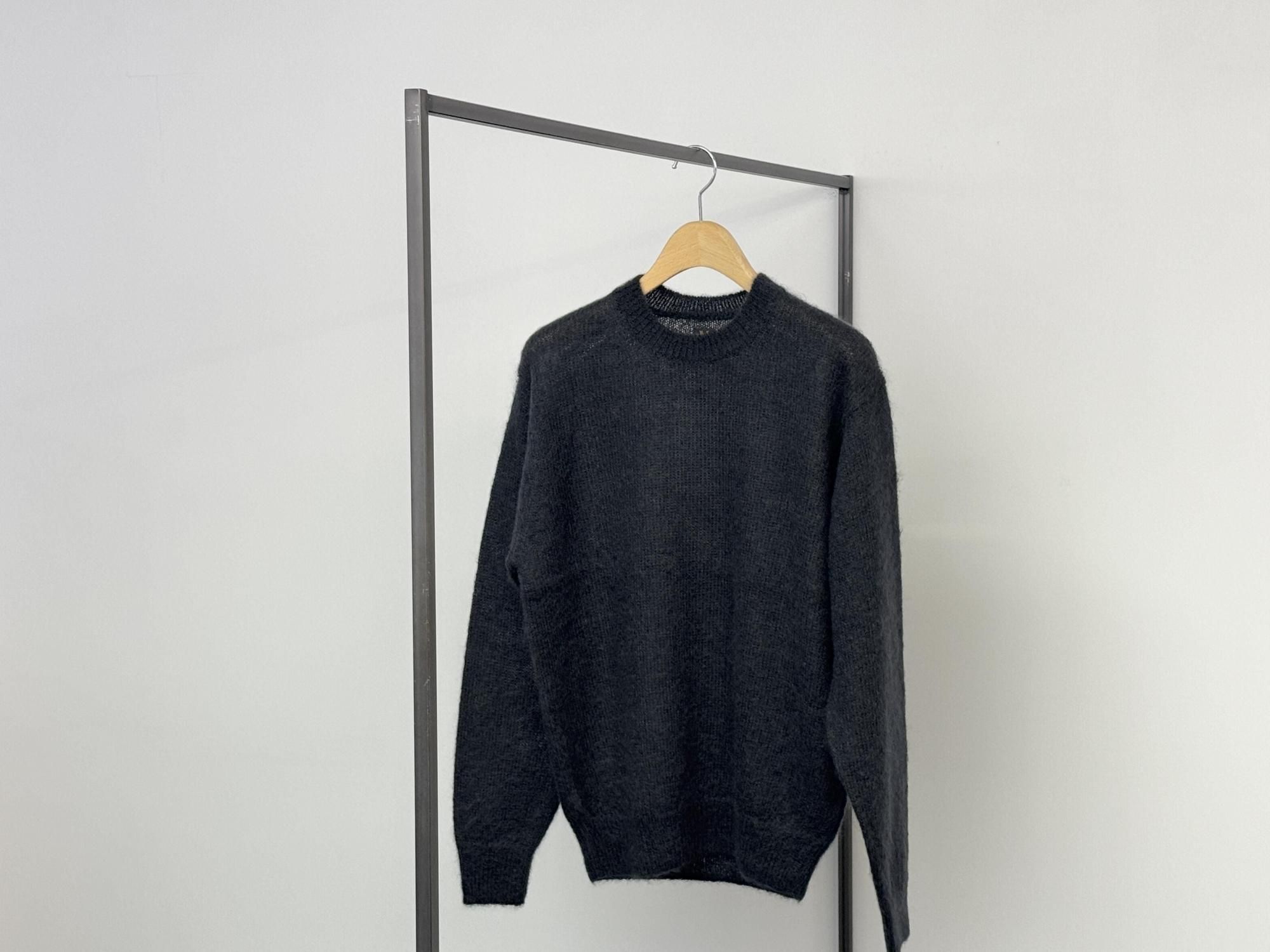 BATONER PURE MOHAIR CREW NECKCHARCOAL BLUE