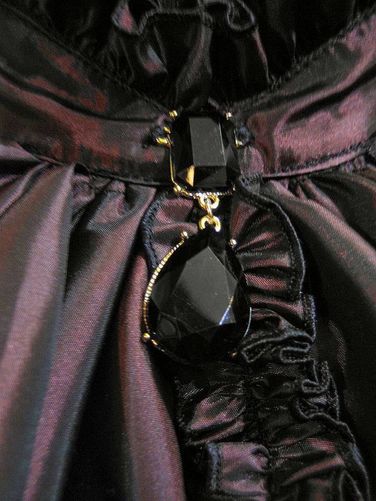 フリル付き黒のロングドレスM、美品、ゴージャス seduce_20080393