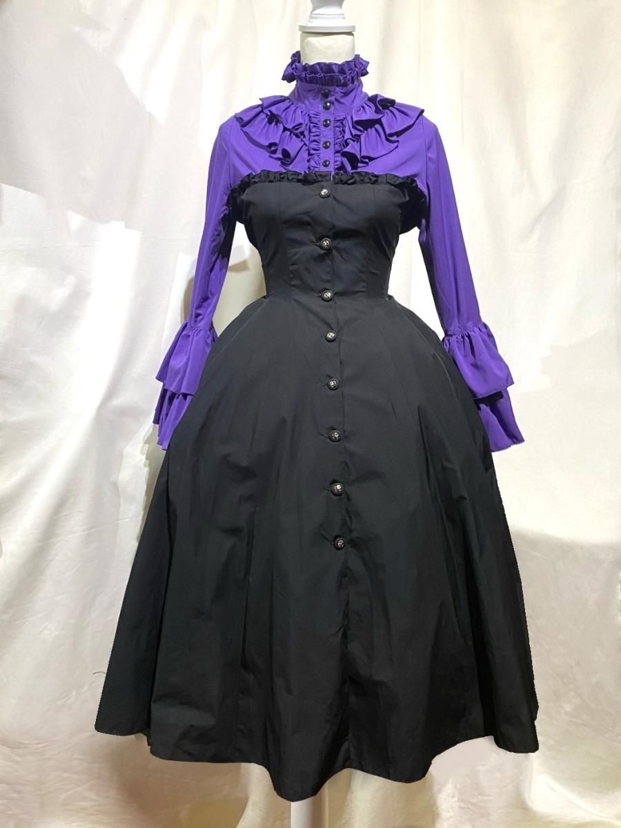 DVF ロングワンピース(^^) 十字架付き後長ゴシック調ケープ+ゴシックフェミニンロングワンピース