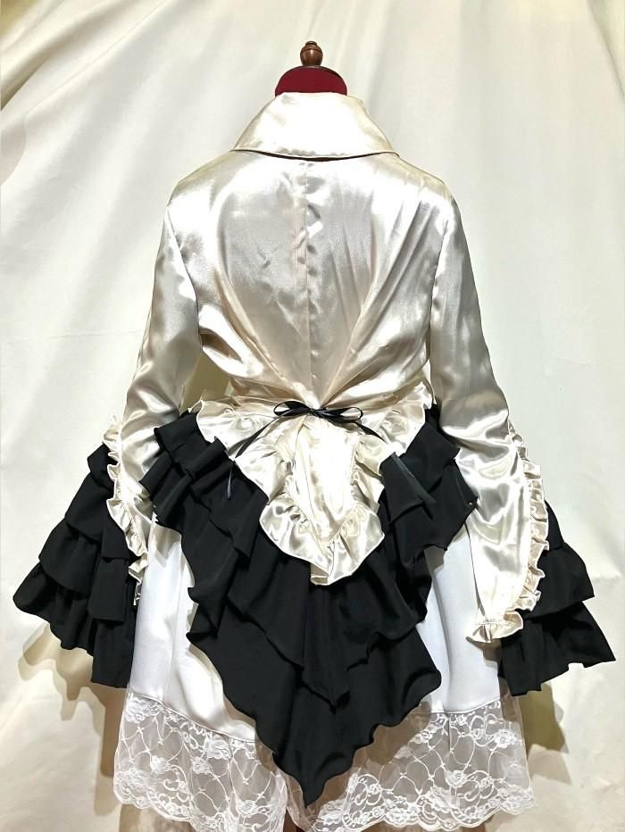 【MARBLE】十字架タイ付き 総 フリルドレスブラウス 紫 MARBLE】十字架タイ付き 総 フリルドレスブラウス 紫