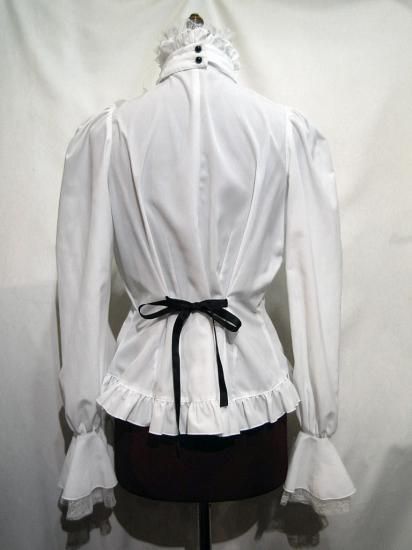 ◇受注商品◇クラシカルゴシック調立ち襟カメオブラウス：白