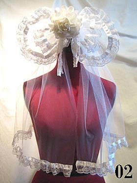 ◇受注商品◇バラ・ベール付き2WAYエレガンスヘッドドレス:白 ◇受注商品◇バラ・ベール付き2WAYエレガンスヘッドドレス:白