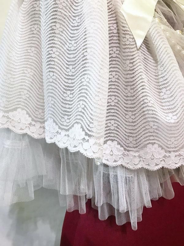 ◇受注商品◇レース衿・パールネックレス付きレーシーフリル