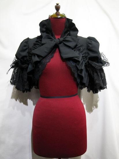 パフスリーブショートボレロ：黒×黒レース - MARBLE ~online shop~