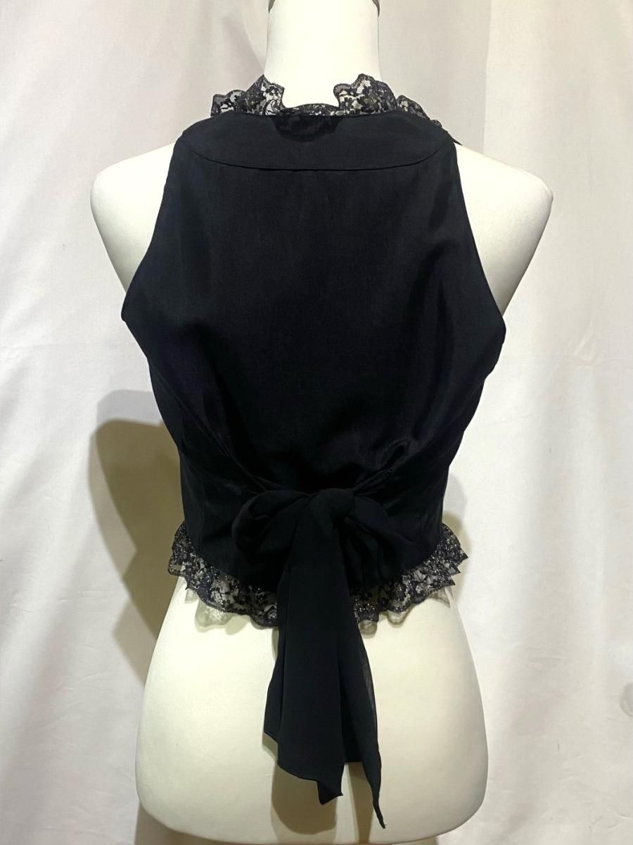 marble 編み上げビスチェ　黒　試着のみ新品 アクセサリー付き編み上げビスチェ：黒×黒 - MARBLE ~online shop~