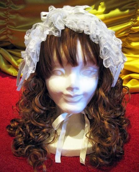 ◇受注商品◇総レースボリュームフリルヘッドドレス（大）：白