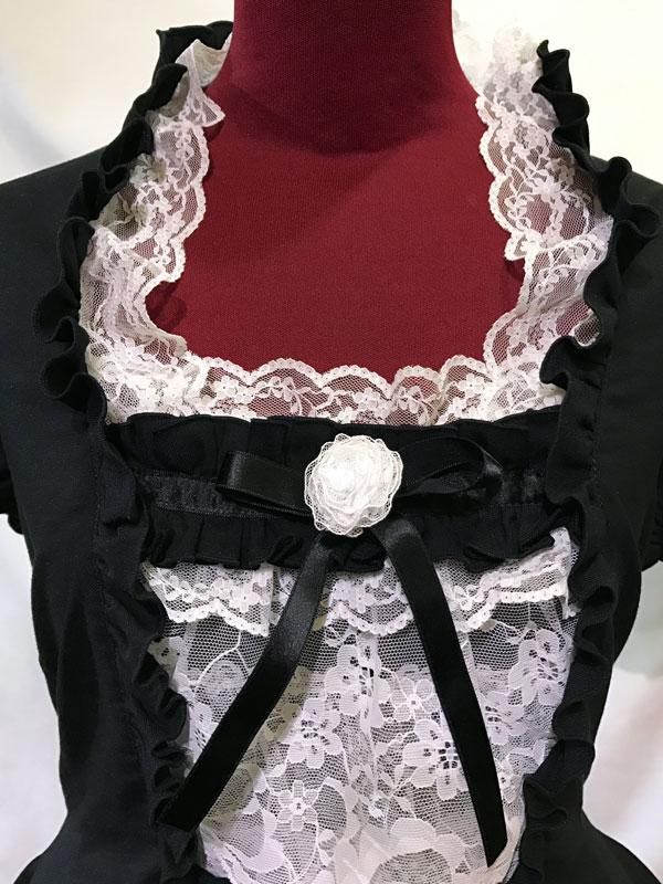 造形美ドレスワンピース：黒×白レース - MARBLE ~online shop~