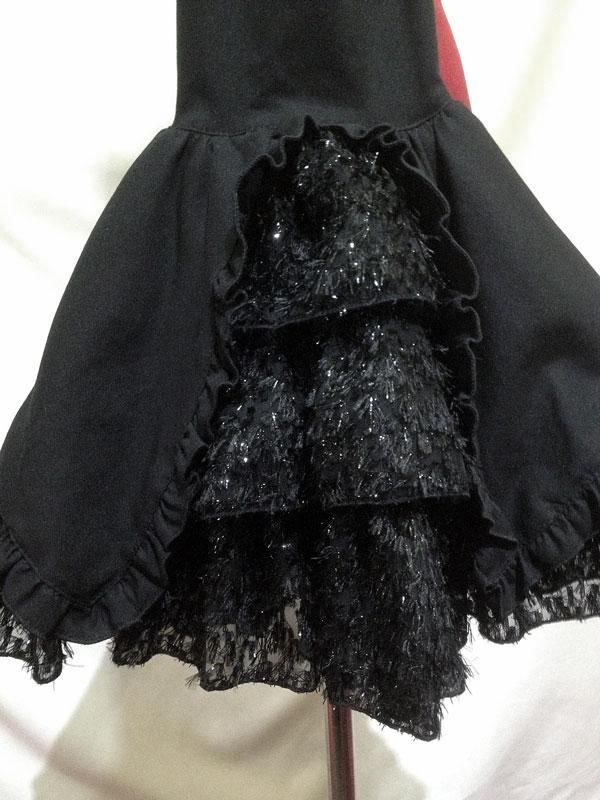 ◇受注商品◇ジャケット調ギャザー姫袖ボレロ：黒×黒羽 - MARBLE