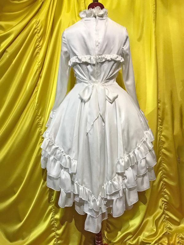 ◇受注商品◇総フリルフェミニンドレスワンピース：白×白フリル
