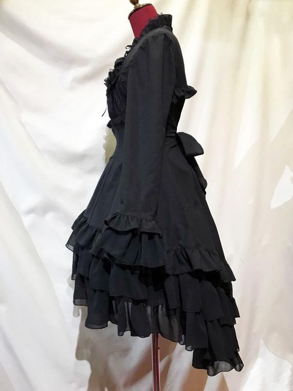 受注商品 総フリルフェミニンドレスワンピース 黒 黒ドットフリル 黒花柄レース Marble Online Shop 受注商品 総フリルフェミニンドレスワンピース 黒 黒ドットフリル 黒花柄レース Marble Online Shop