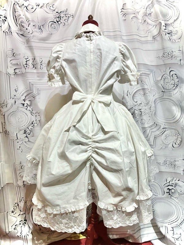 ◇受注商品◇別衿・姫袖付きドレスワンピース：白 - MARBLE