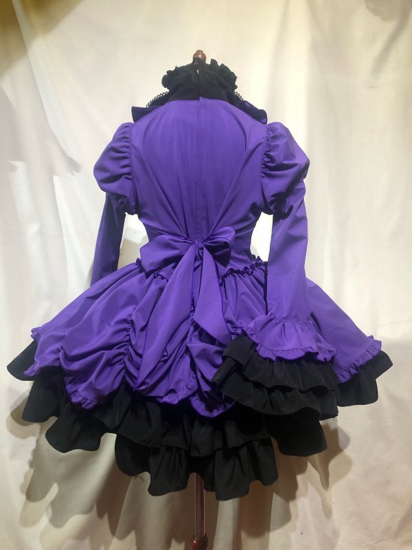 ◆受注商品◆アリス風編み上げドレスワンピース：紫×黒 - MARBLE ~online shop~