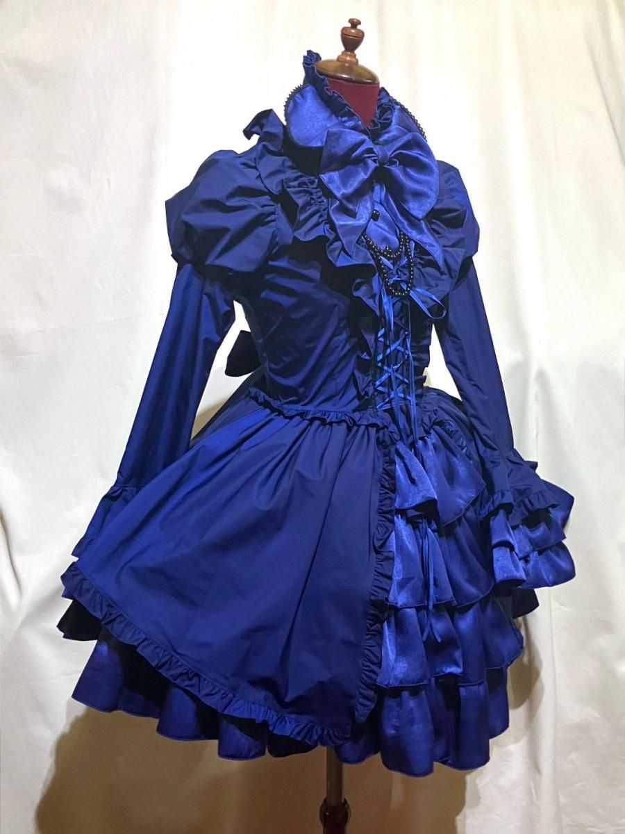 ◇受注商品◇アリス風編み上げドレスワンピース：青 - MARBLE ~online