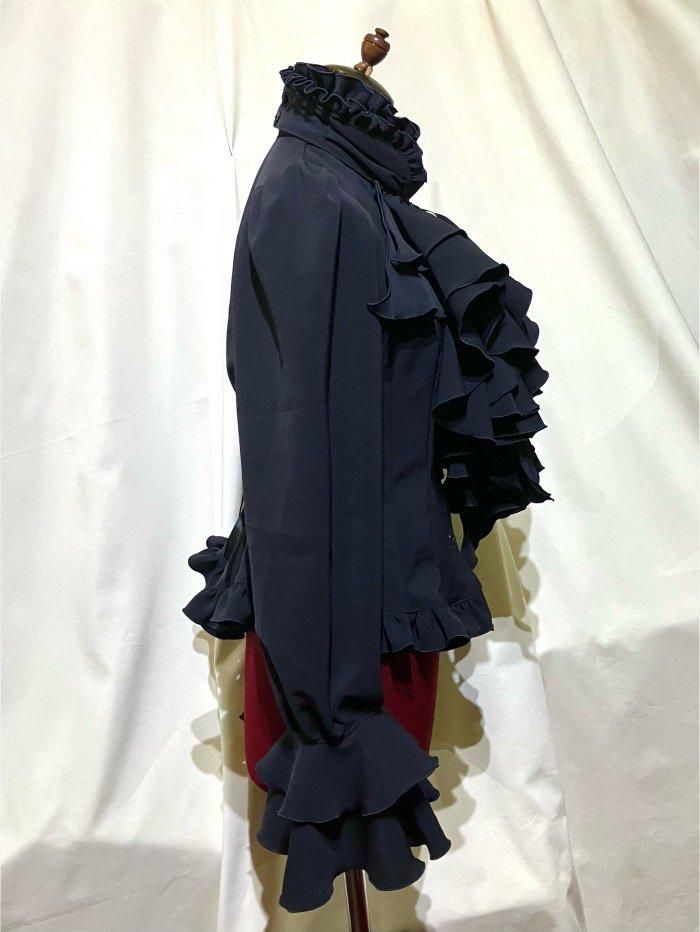 ［MARBLE］アンティークビジュー付きボリュームタイブラウス ◇受注商品◇アンティークビジュー付きボリュームタイブラウス