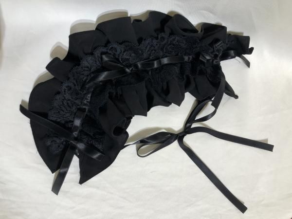 ◇受注商品◇ボリュームフリル&レースヘッドドレス:黒 ◇受注商品◇ボリュームフリル&レースヘッドドレス:黒
