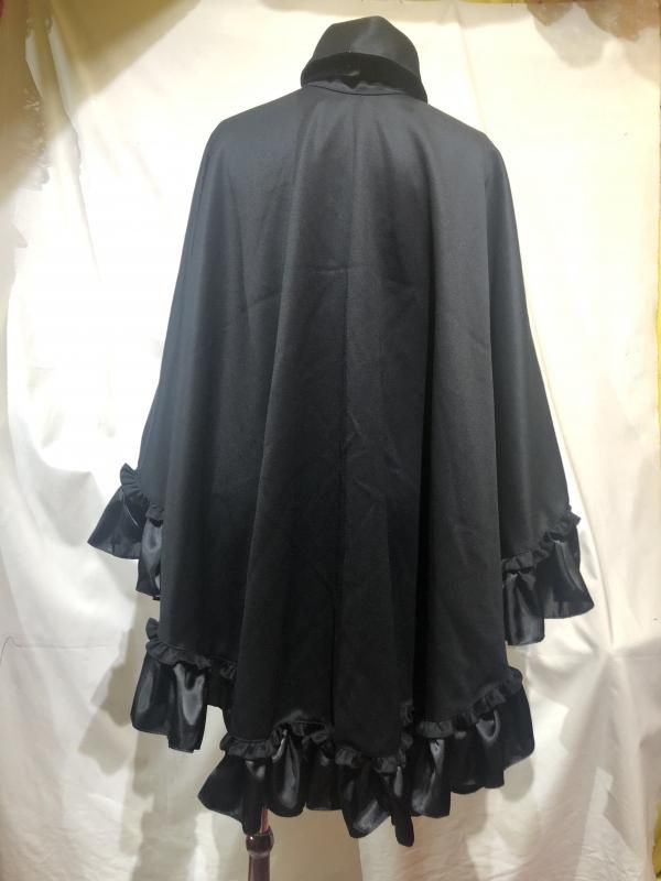 ◇受注商品◇十字架タイ付き ヴァンパイアマント：黒×紫ゴシック
