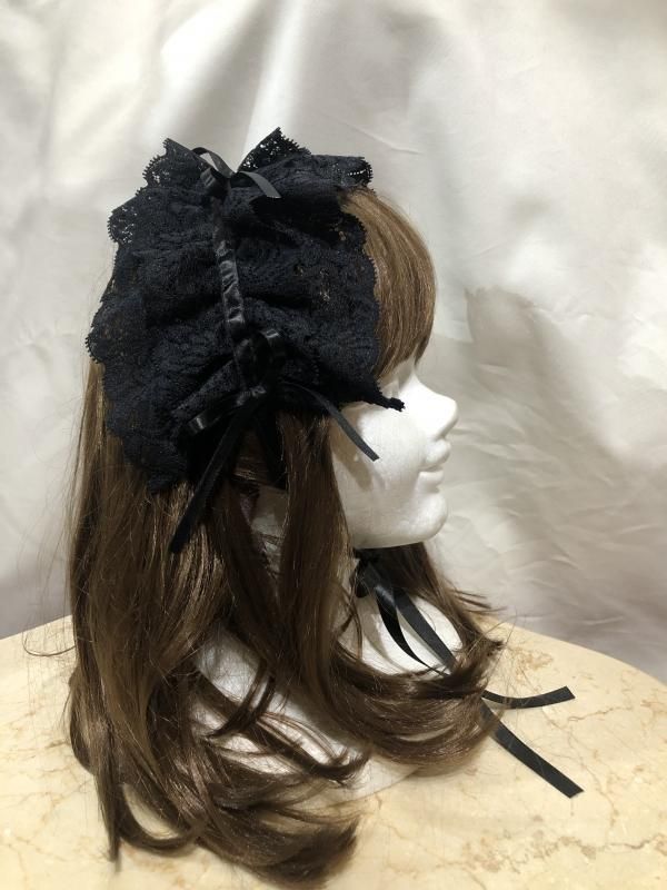 レースティアードヘッドドレス:黒×黒 - MARBLE ~online shop~ レースティアードヘッドドレス:黒×黒 - MARBLE ~online shop~