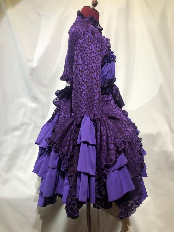 ◇受注商品◇姫袖ボレロ付きデコラティブドレスワンピース：紫