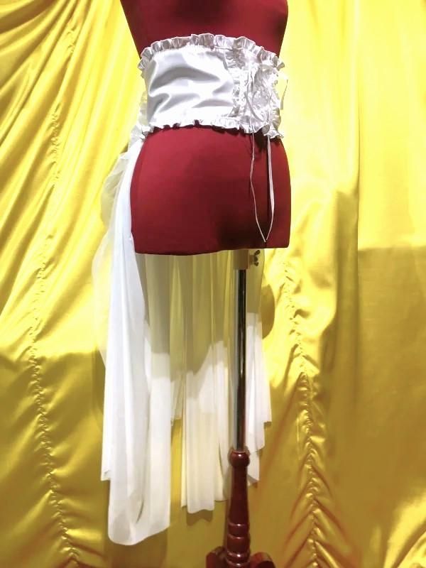 ◇受注商品◇バッスルベルト付き編み上げコルセット型ベルト：白