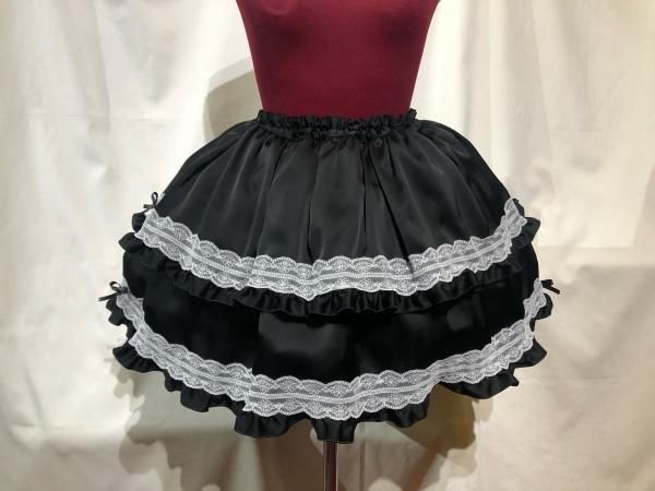 marble チョーカー付き風パフスリーブブラウス+パニエ入りティアードスカート ◇受注商品◇チョーカー付き風パフスリーブブラウス+パ二エ入り