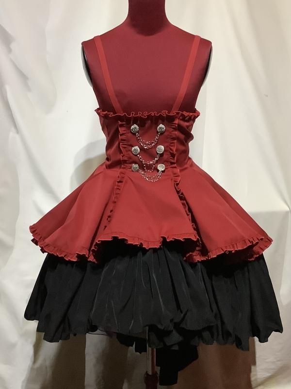 ◇受注商品◇エンブレム飾りチェーン付きハイウエストドレープスカート 