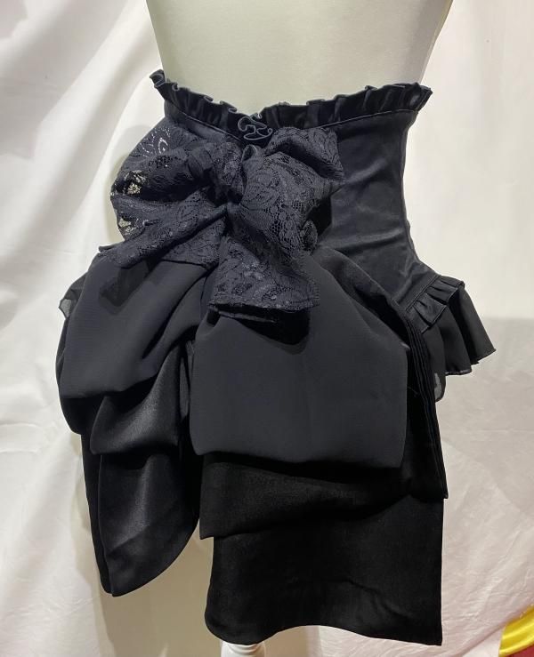 バッスル付あみあげコルセット：黒 - MARBLE ~online shop~