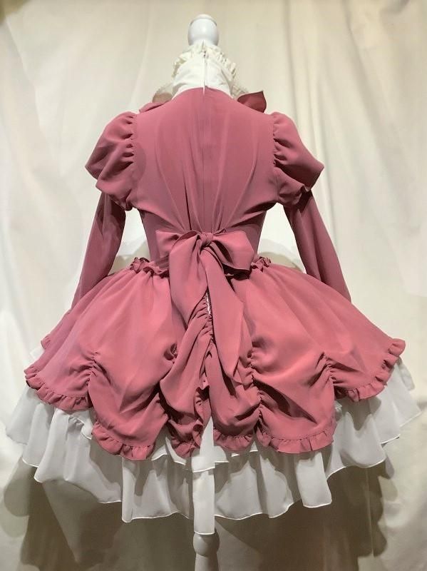 ◇受注商品◇アリス風編み上げドレスワンピース:ラズベリー ◇受注商品◇アリス風編み上げドレスワンピース:ラズベリー